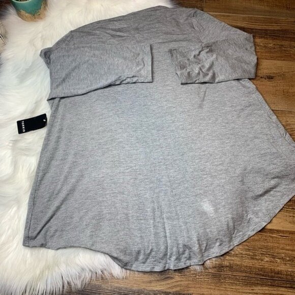 Torrid SUPER SOFT HEATHER GREY DRAPE FRONT CARDIGAN - Picture 6 of 7